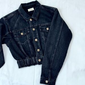 Mono B Black Cropped Denim Jacket